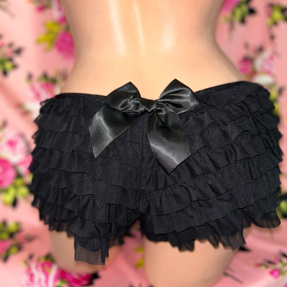 Black ruffle panty rumba dollbaby bow panty booty festival lingerie underwear